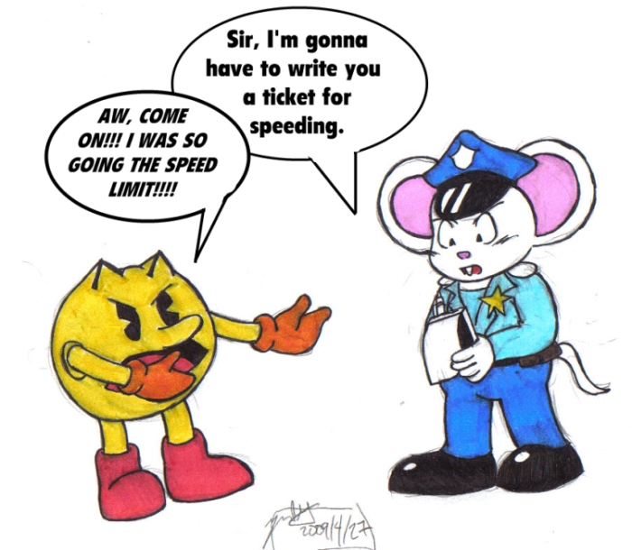 Pac Man Gets A Speeding Ticket By Darkgex On Deviantart Pac Man Gets A Speeding Ticket By Darkgex On Deviantart