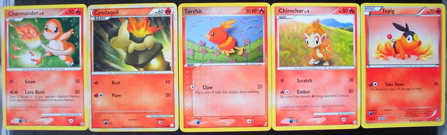 Poke'cards_All 5 Fire Starters