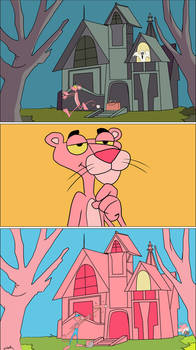 Pink Panther in a haunted house