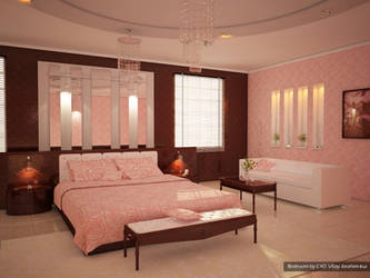 VRay render bedroom C4D 2