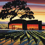paso robles Winery and tasting room at sunset