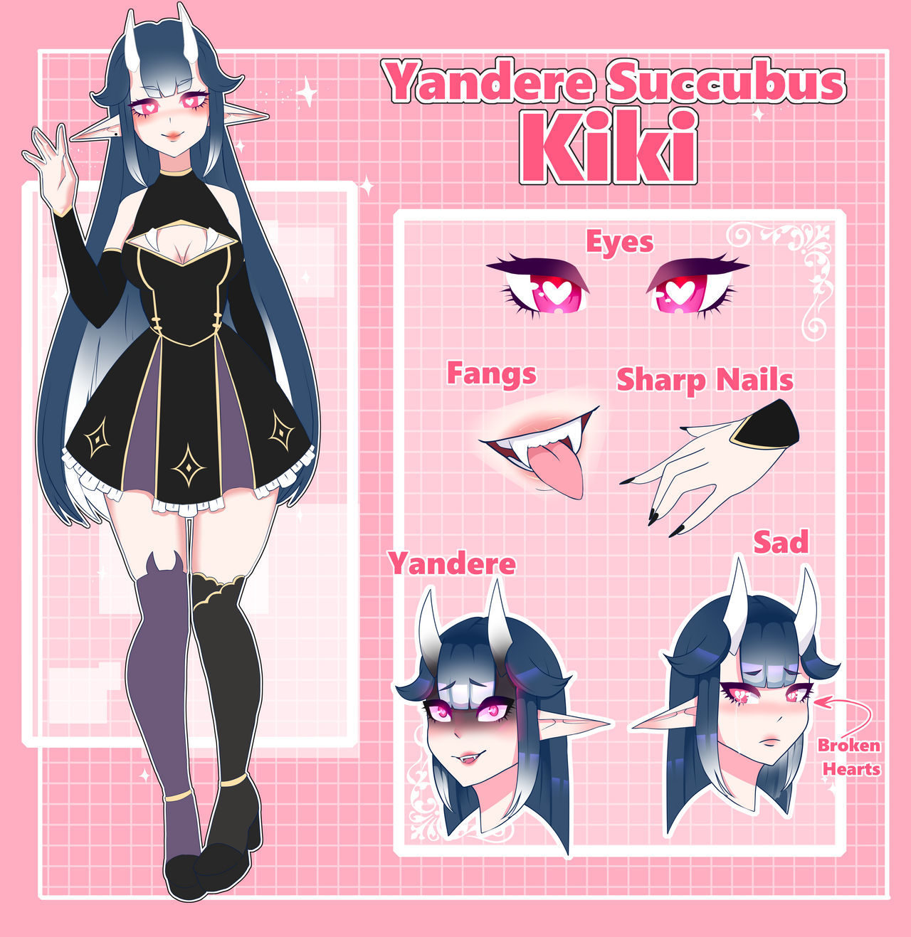 {VTuber} Kiki The Yandere Succubus Reference Sheet by Kikomii on DeviantArt