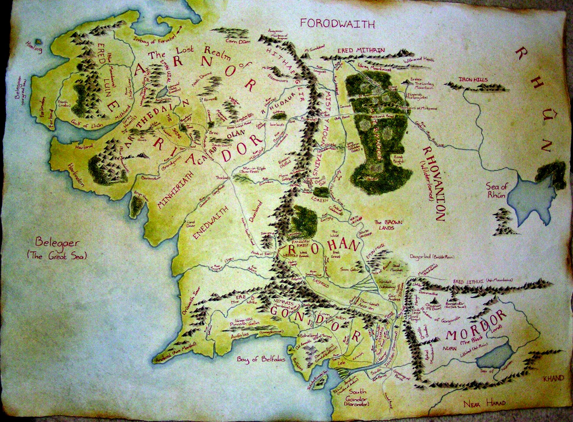 Map Of Middle Earth By Phoenixtelstar On Deviantart