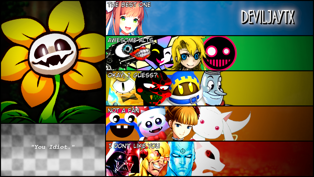 Interactive Flowey Flowey Matchup Ranking by DevilJayTX on DeviantArt