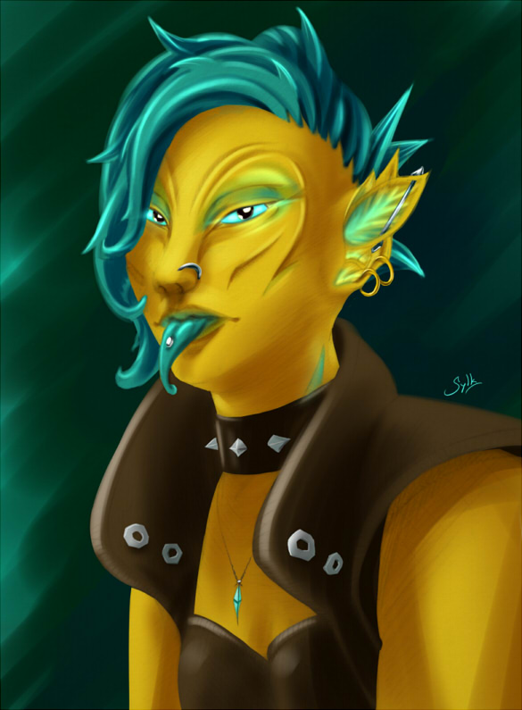 (Commission) Lycyndel, punk Sylvari