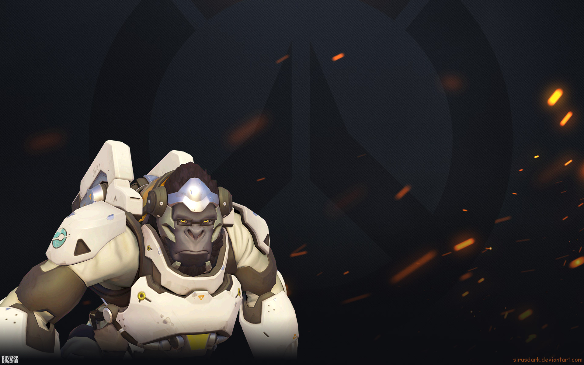 Overwatch Fire Wallpaper 1920x1200 - Winston