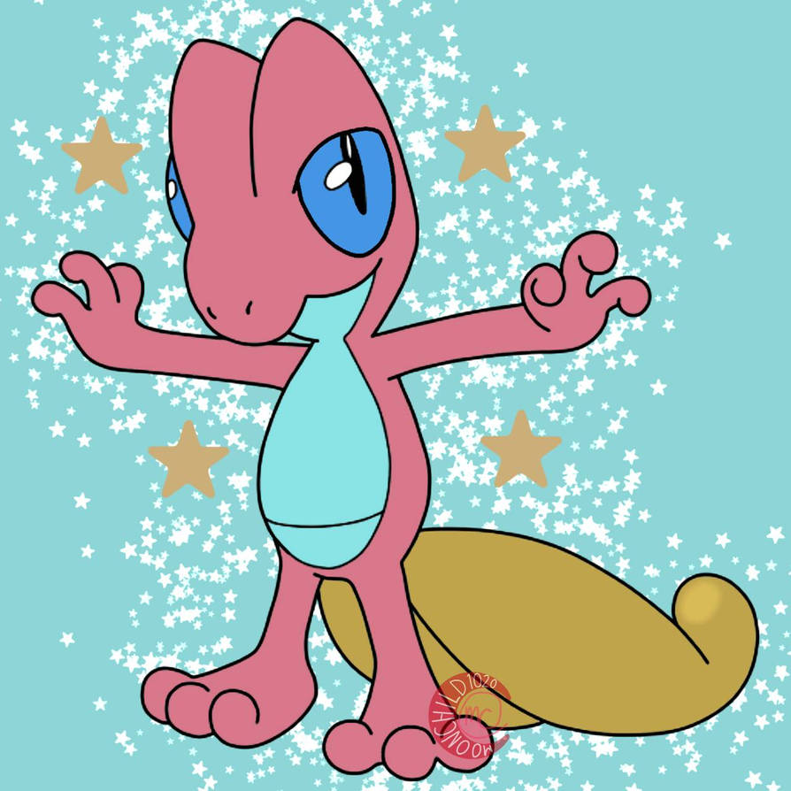 My version of shiny Treecko by moonchild0208 on DeviantArt