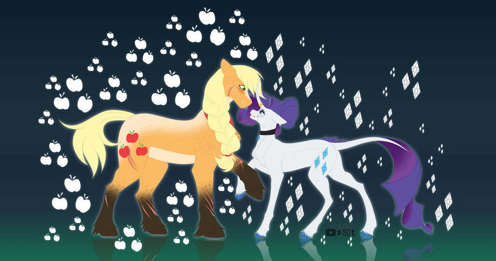 Rarity and AppleJack by Gurepinku on DeviantArt