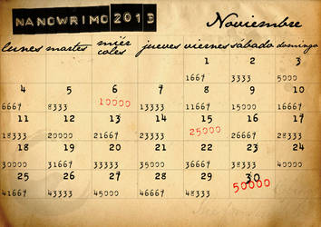 NaNoWriMo calendar - Spanish