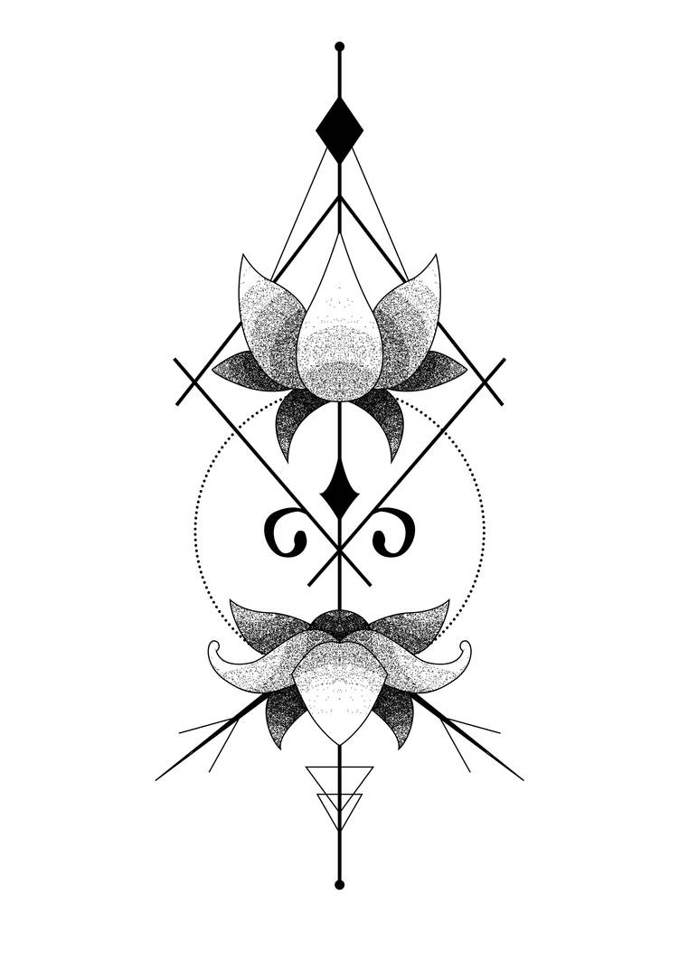 Geometric Flowers Tattoo Design Ii By Oscarrabatink On