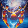 Diamonds in the sky oil on canvas painting