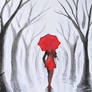 Woman with red umbrella