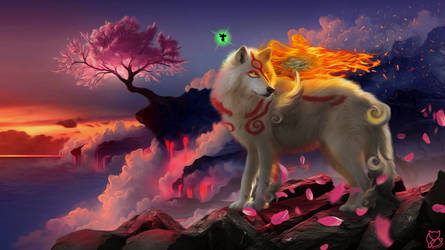 Okami Amaterasu wallpaper full HD 16:9