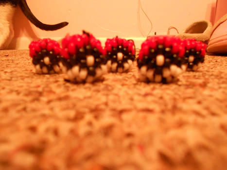 3D beaded Pokeballs