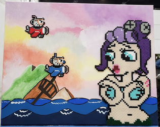 Calamaria Perler on Canvas