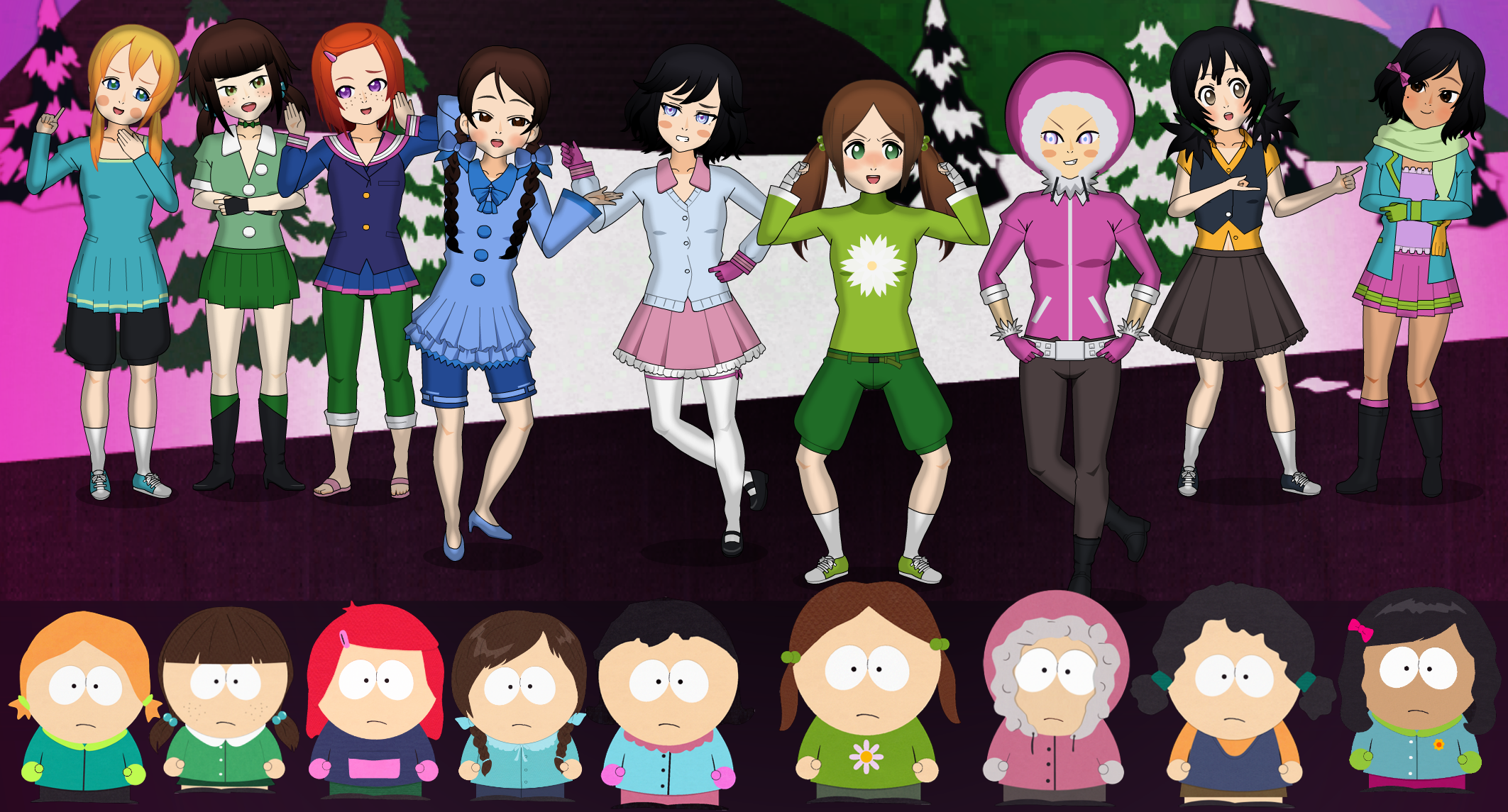 South Park Girlfriends Azaleas Dolls Style by TheLuLu99 on DeviantArt