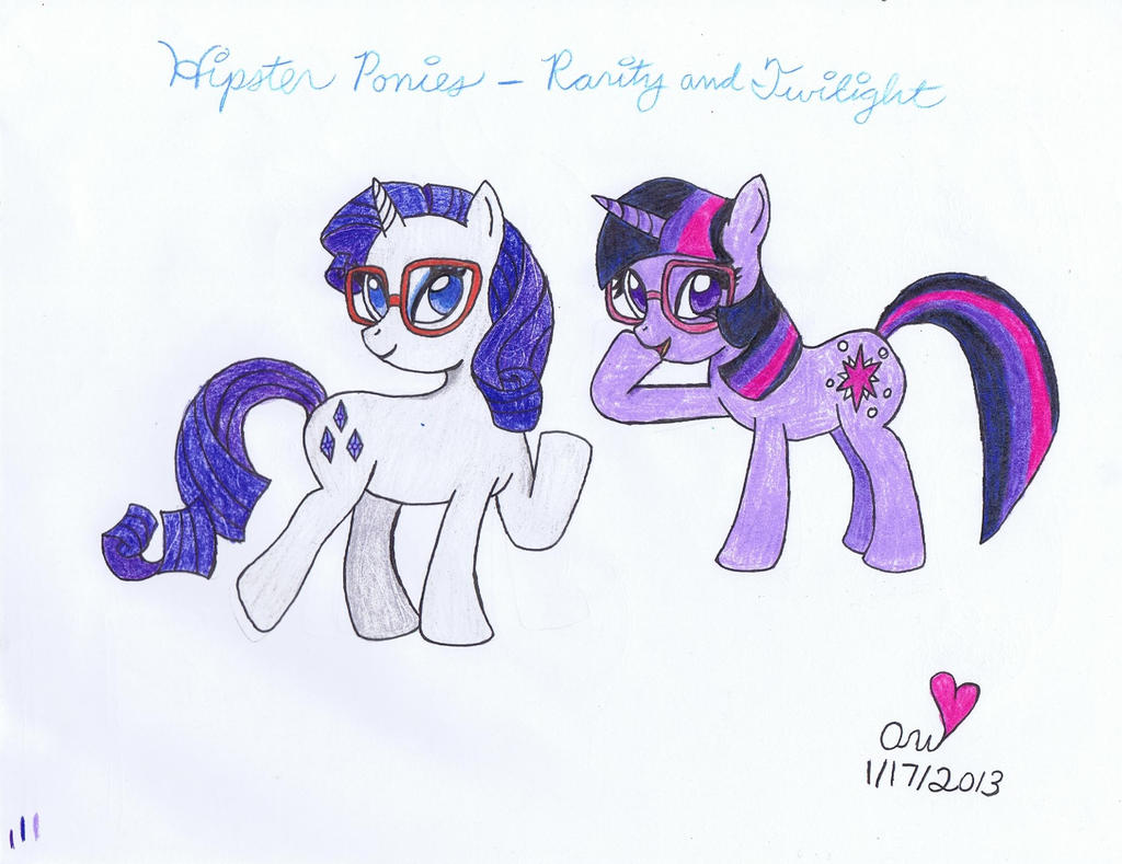 Hipster Ponies - Rarity and Twilight