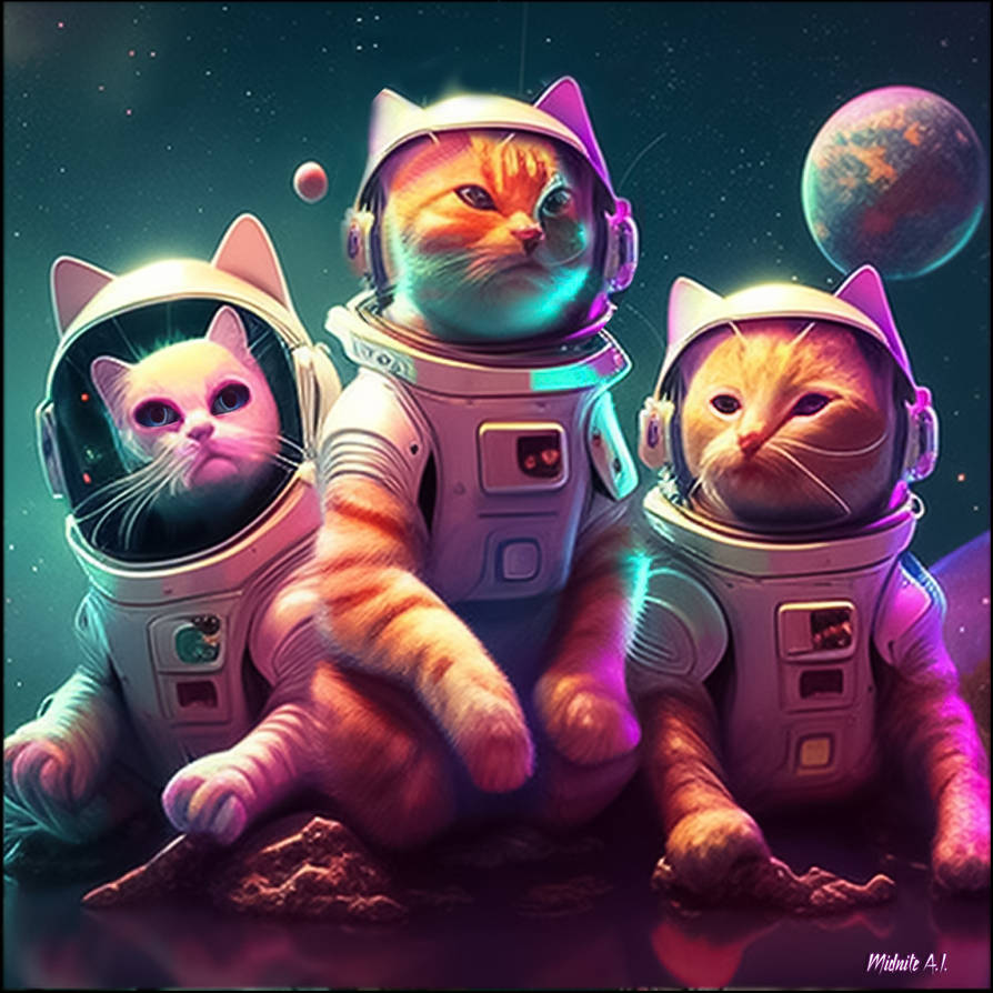 Space Cats by PrintInRedInk on DeviantArt