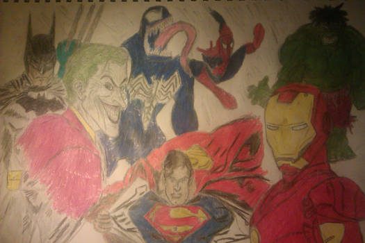 marvel/dc doodles