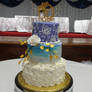 Blue and Purple Buttercream Wedding Cake