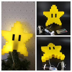 8 Bit Mario Power Star Tree Topper