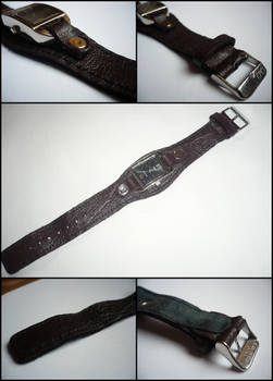 Leather watch band