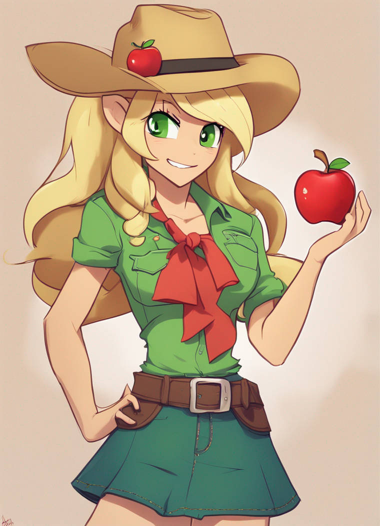 Applejack Human Pool Applejack in human version 1/3 by Creiche on DeviantArt