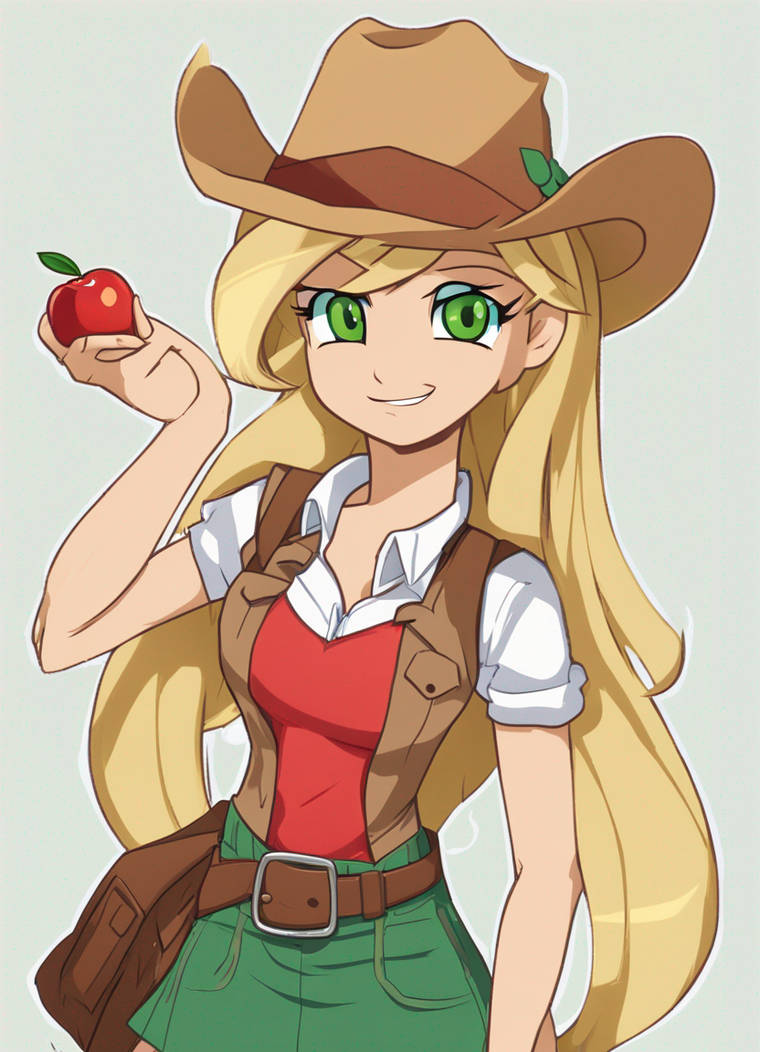 Applejack Human Pool Applejack in human version 2/3 by Creiche on DeviantArt