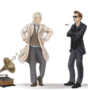 Aziraphale tries to make it TWO angels that dance