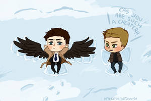 Supernatural: Snow Angels (Where Cas is a cheater)