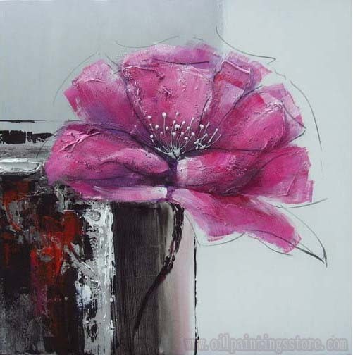 Hand-painted Oil Painting - Pink Flower