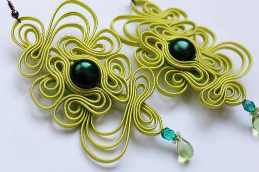 Earrings Lime soutache