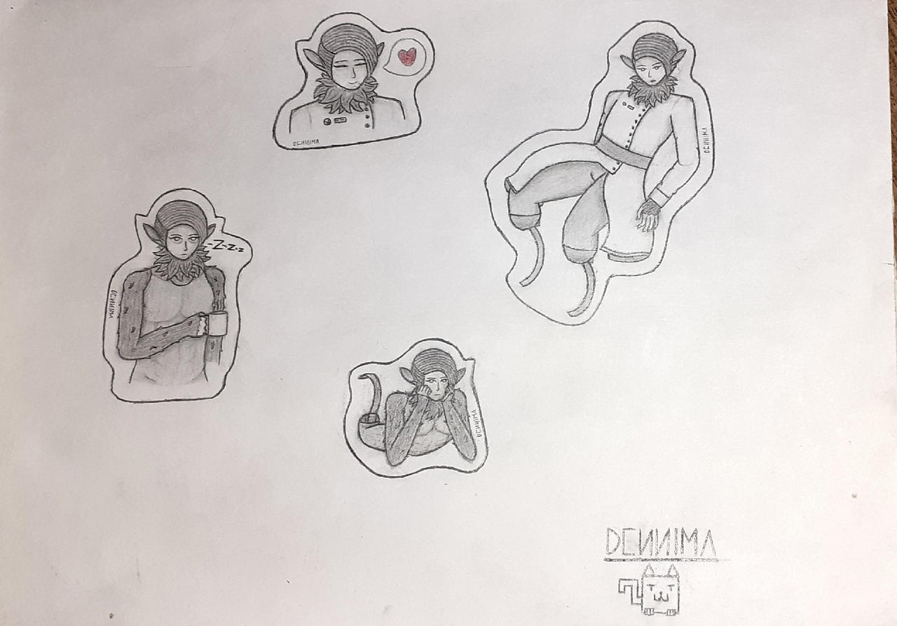 Sticker Drawing Oc Stickers with my OC by DennimaTheHylotl on DeviantArt