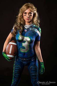 Seahawk Jersey body painting project.