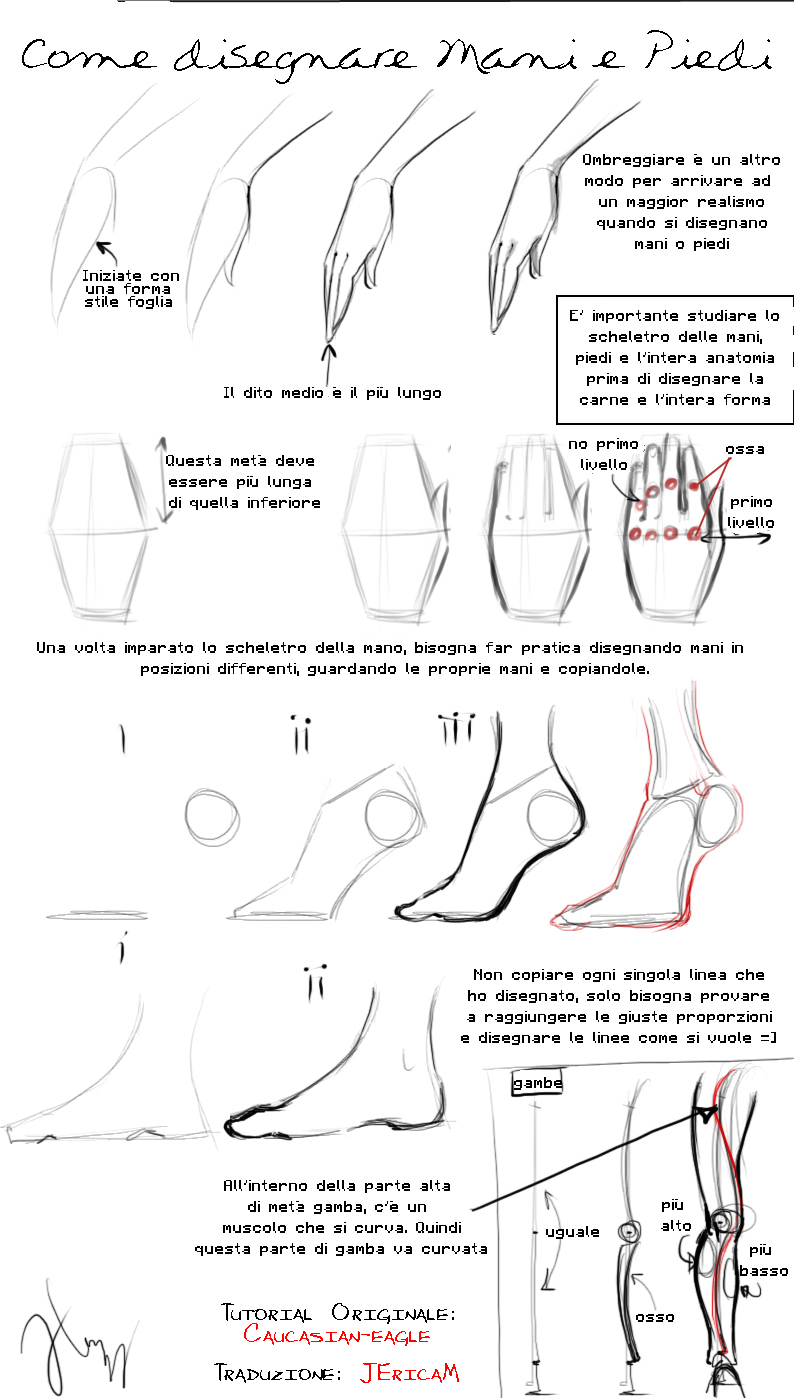 [ITALIANO] Disegnare mani e piedi Tutorial