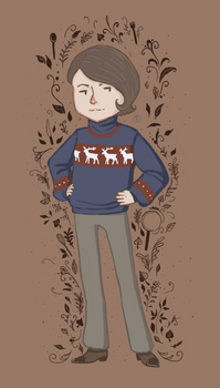 Hannibal in a sweater with deer