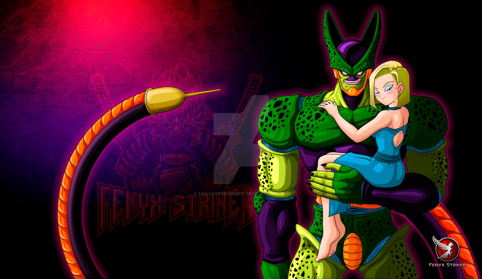 Android 18 and Cell - Imperfect Valentines Day by FenyxStrikerArt on