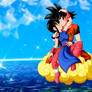 Commission - Kiss Goku and Chichi in Nimbus