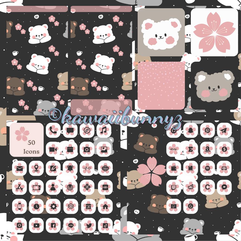 Cute Pink Ios Icons Kawaii Cats Icon Bundle With App Icons 