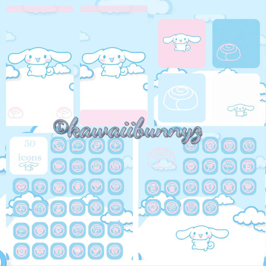 Ios App Icons Kawaii Cute White/Blue Bunny Puppy by kawaiibunnyz87 ...