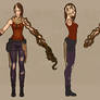 Post Apocalyptic Sword Lady character turnaround