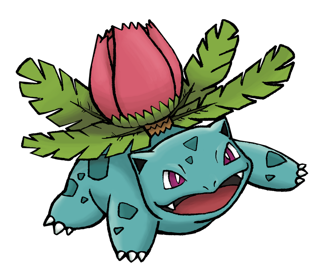 #002 Ivysaur (color) by realarpmbq on DeviantArt
