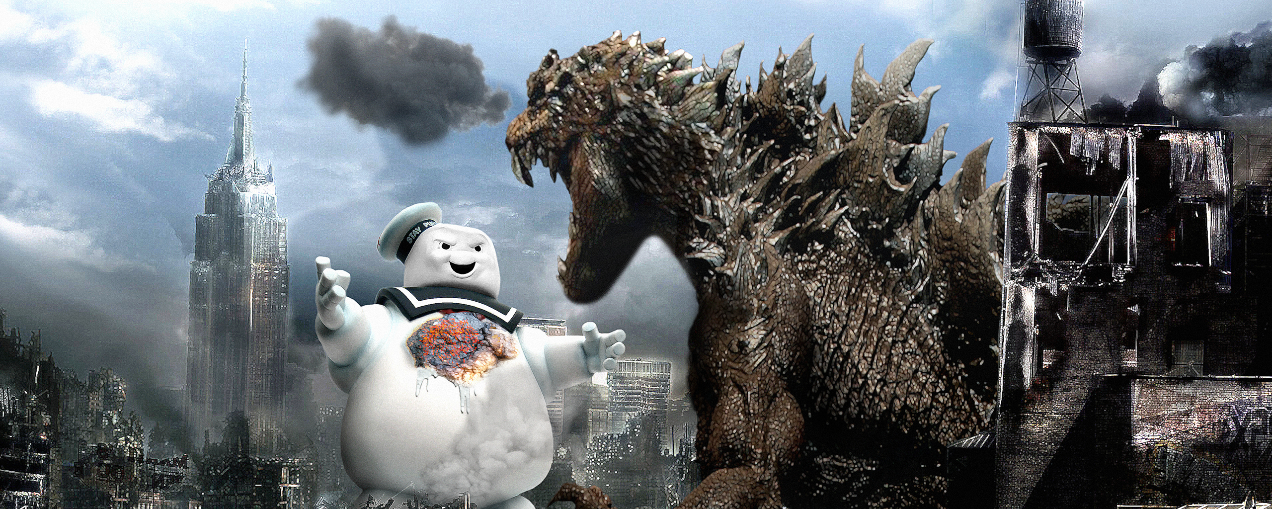 Godzilla vs StayPuft Duel Monitor