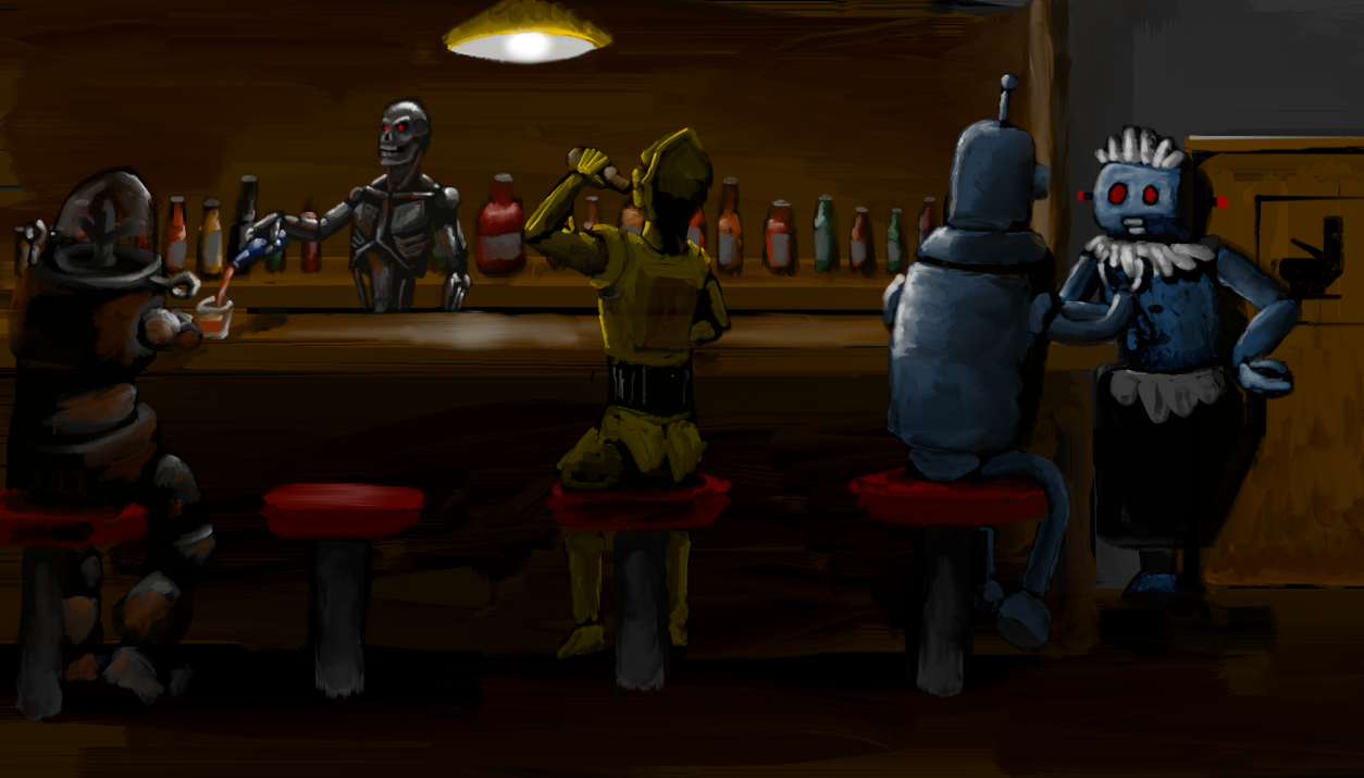 Robot Table Deviantart Robot Bar by D-Brendan on DeviantArt