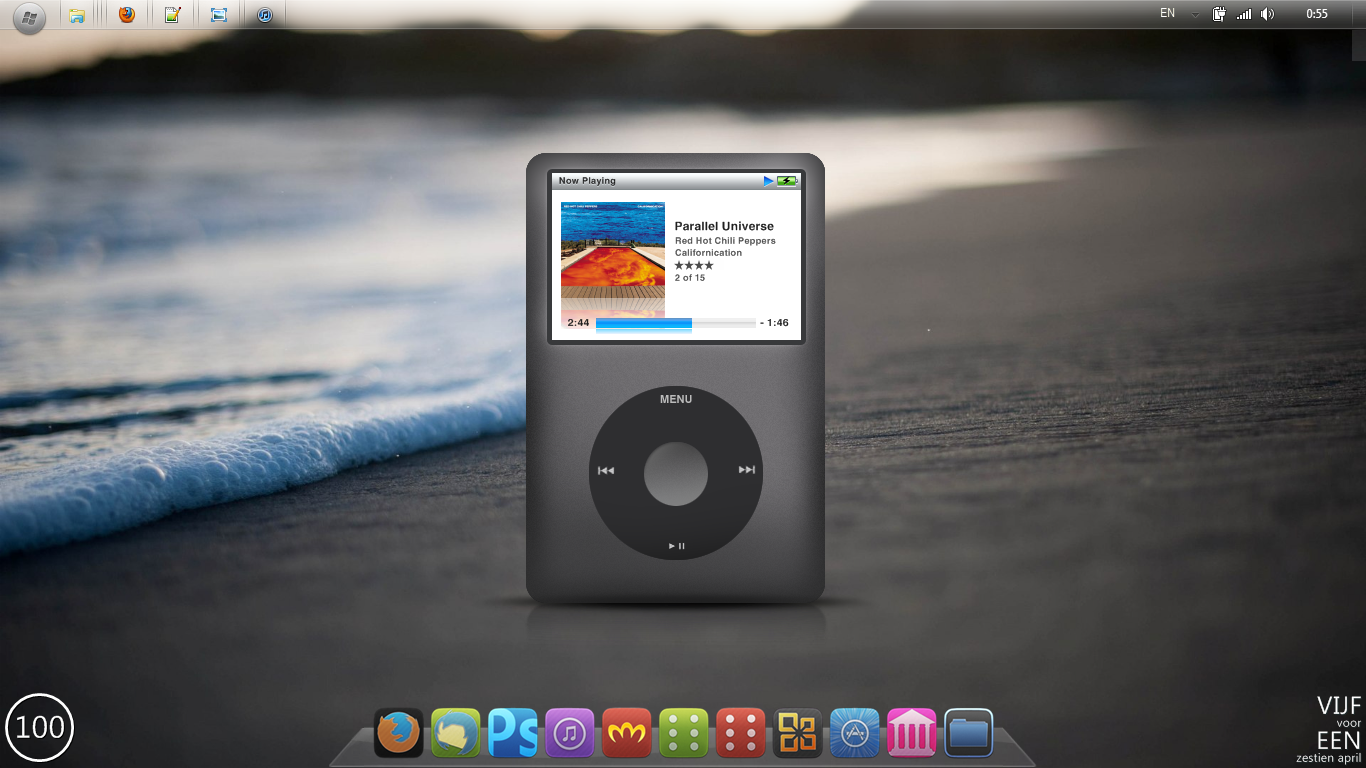 iPod Classic Rainmeter Skin desktop screenshot