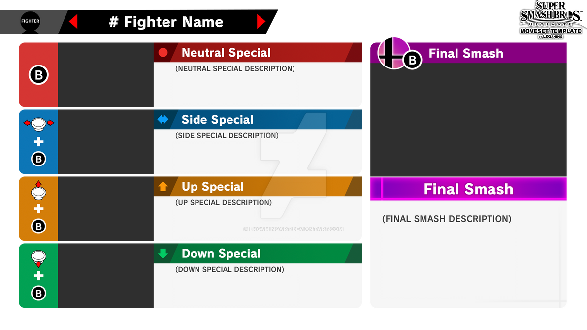SSBU Moveset Template V2 by LKGamingART on DeviantArt SSBU Moveset Template V2 by LKGamingART on DeviantArt