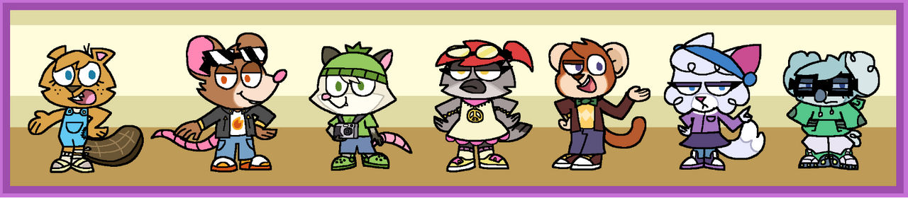 Scratchboydeviant Lineup Murphy and Mitzi Fancharacters Lineup by ScratchboyDeviant on DeviantArt