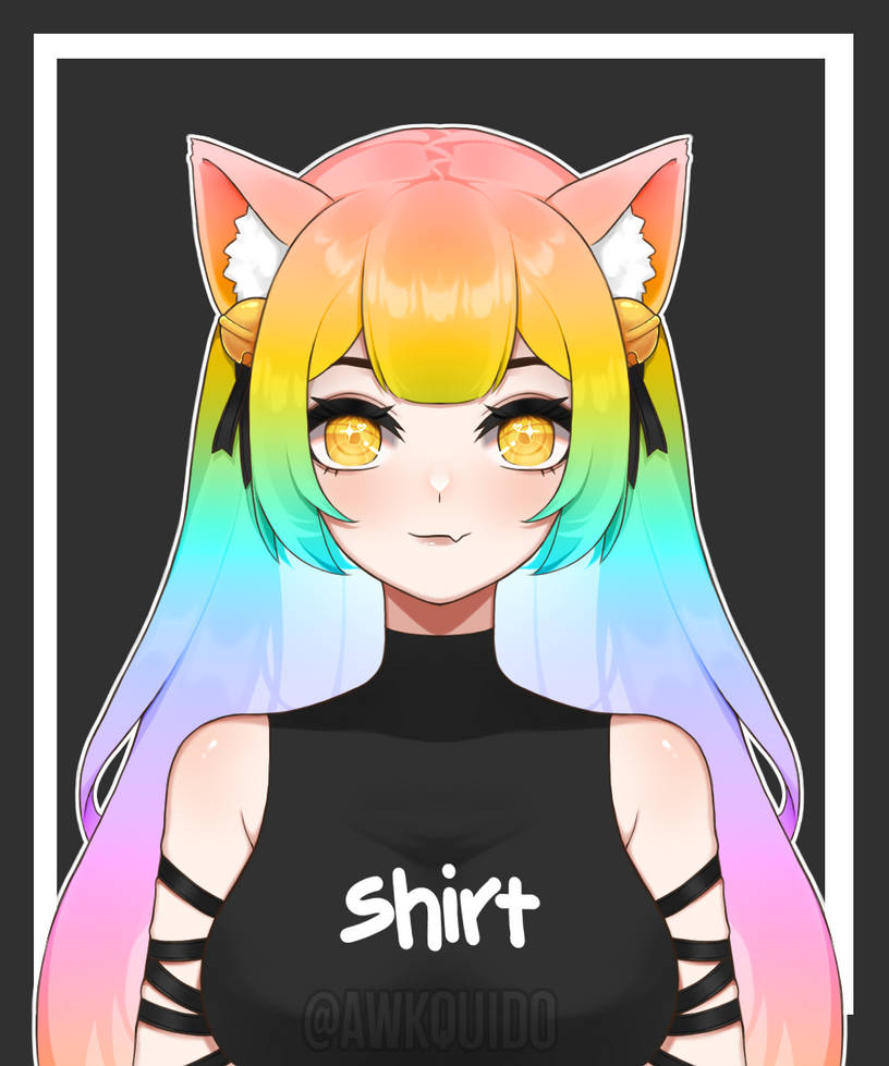 Rainbow Neko by Awkquido on DeviantArt