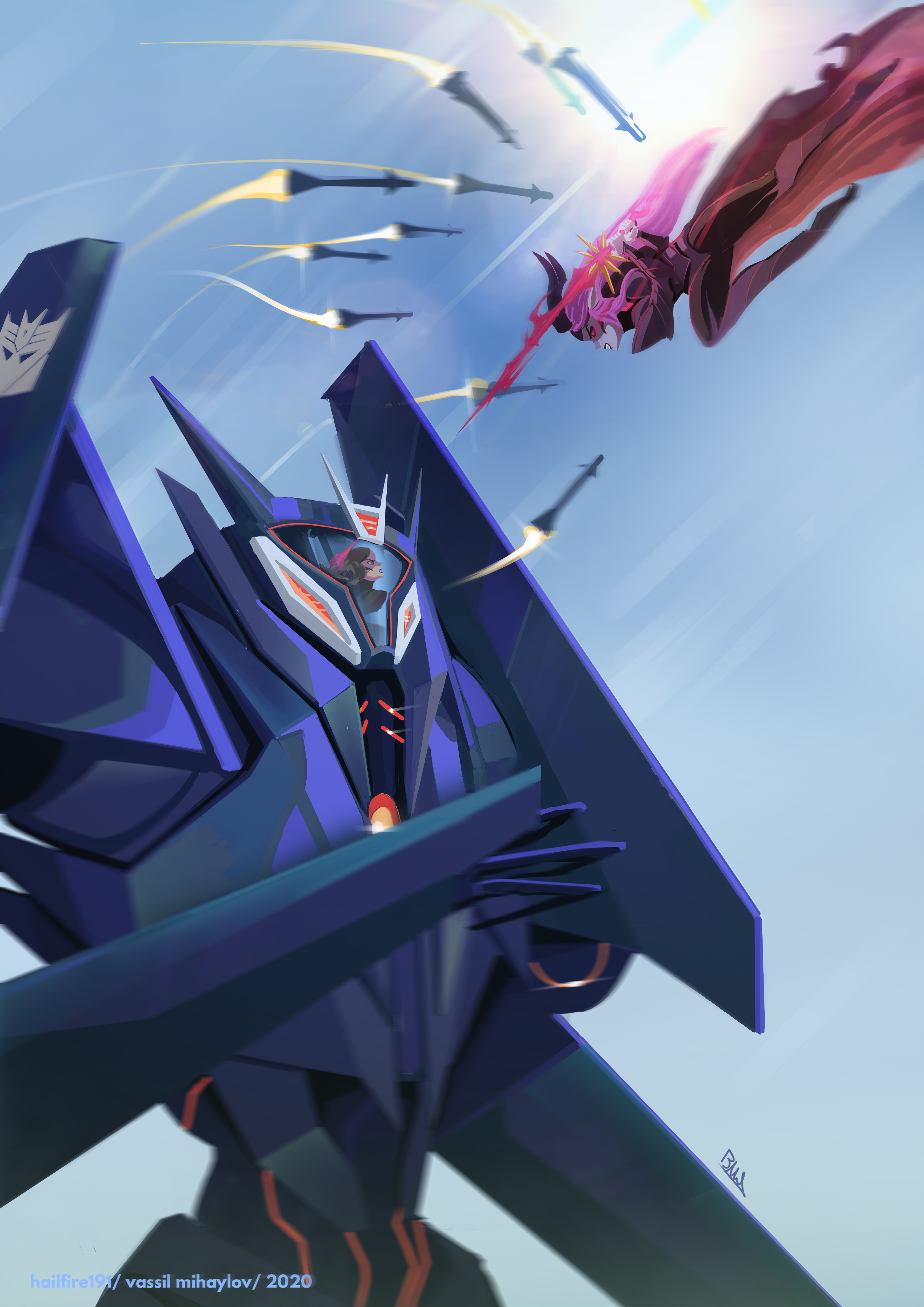 Soundwave vs Lucretia - Transformers Prime x AFK by hailfire191 on