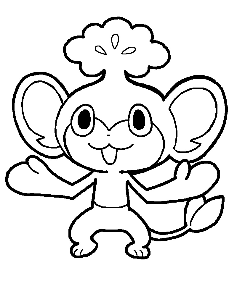 Pokemon Coloring Pages Pansage Pokemon